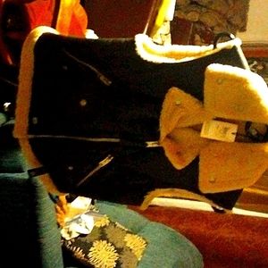 Coach shearling moto vest